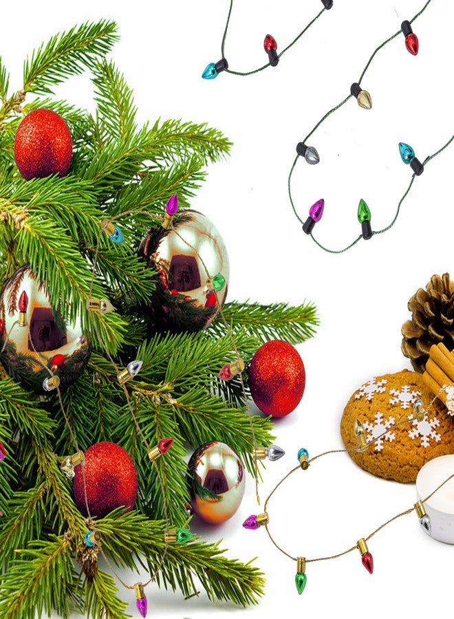 Gloreyan Mini Dollhouse Christmas Lights Fake String Lights Xmas Decoration for Christmas Dollhouse Craft Fairy Garden Accessories Party Supply, 2 Pack - Image 5